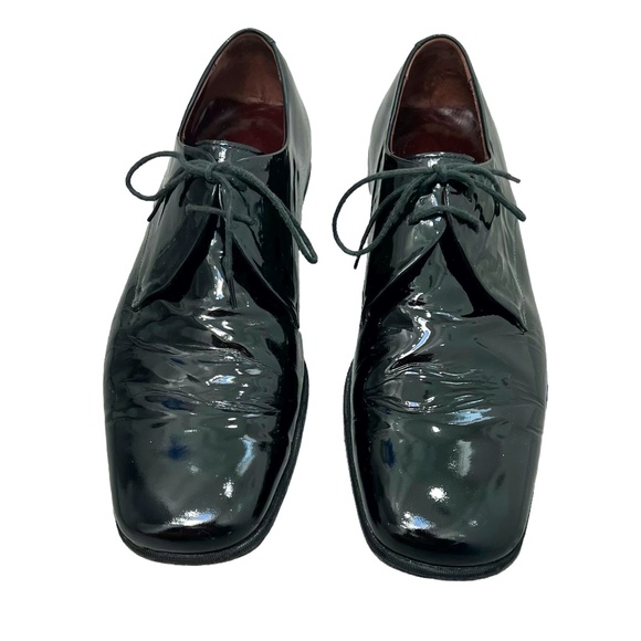 BRUNO MAGLI PARKER LACE UP SQUARE TOE BLACK PATENT LEATHER TUXEDO SHOE main image 14